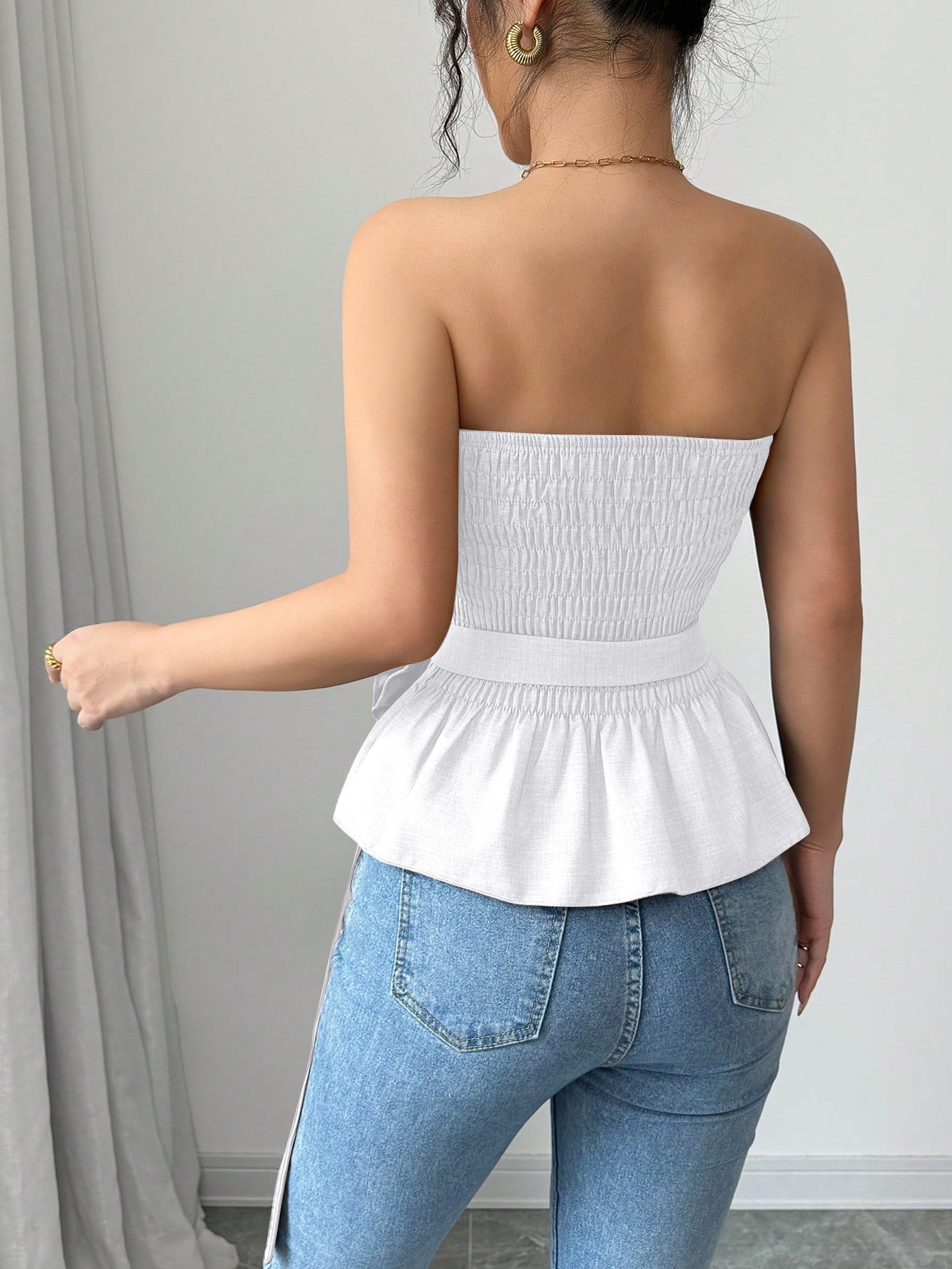 Petal Pop Strapless Top