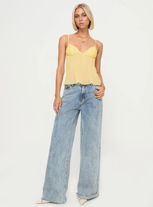 Mysty | Lace Pleated Top