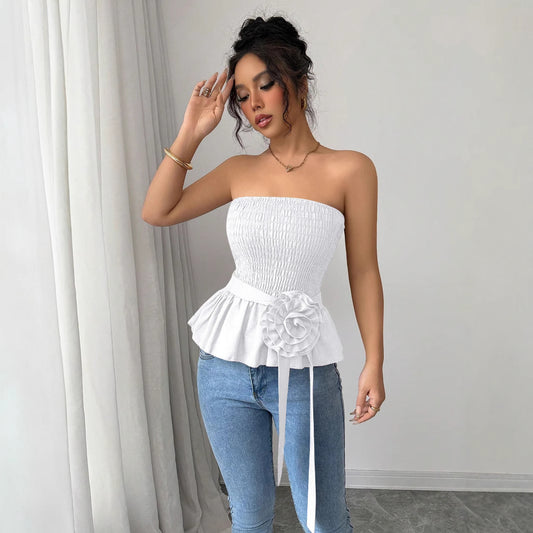 Petal Pop Strapless Top